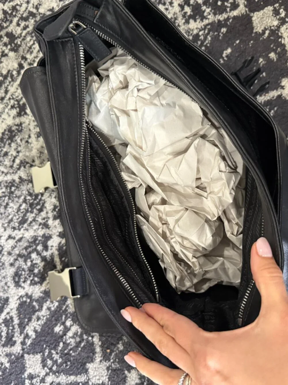 Prada Leather Briefcase Work Bag